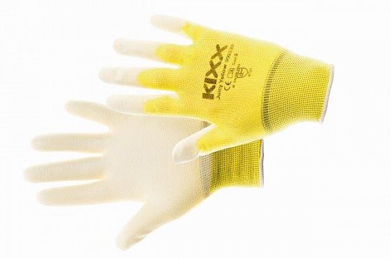CERVA - JUICY YELLOW rukavice nylonové PU dlaň žlutá - velikost 7